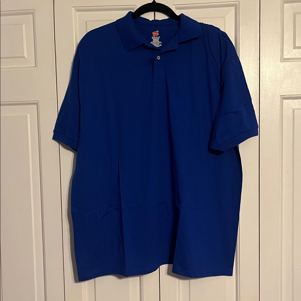 Set of 2 - Men’s, deep royal blue, size XL, Hanes brand polo shirt.